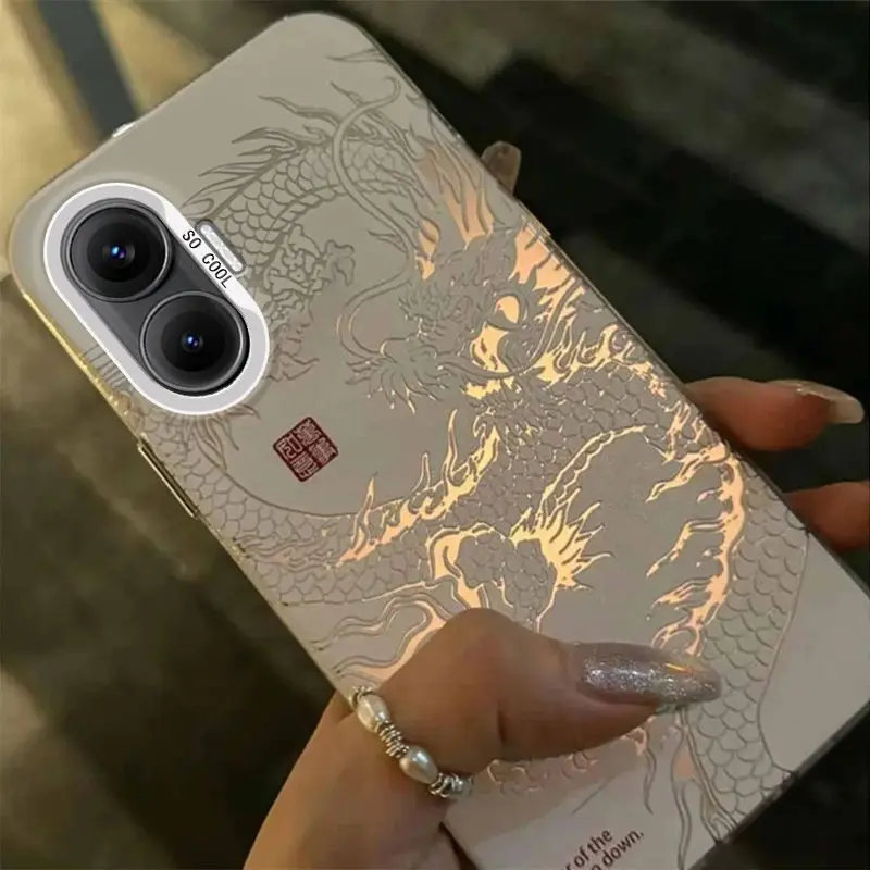 Coque de protection antichoc pour Poco F7 5G, motif dragon mat, compatible Xiaomi Poco F7 F 7 f8 ultra pro PocoF7