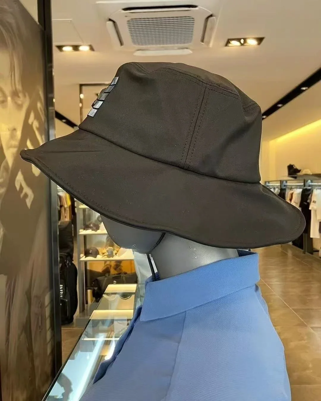 minimalist-golf-bucket-hat-moisture-wicking-adjustable-cap-for-travel-sports-black-white-plain-sun-hat