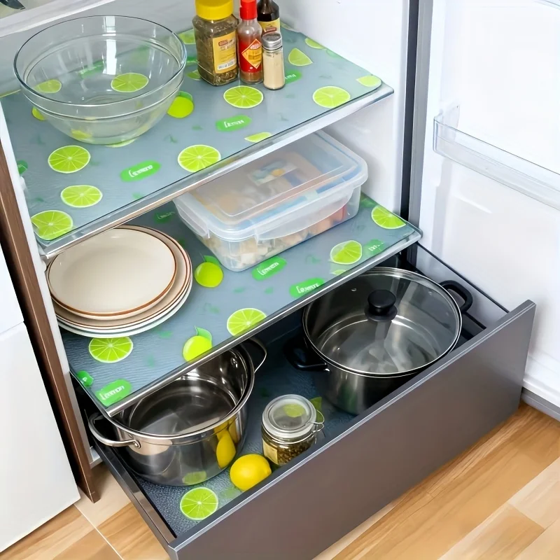 4PCS EVA Kühlschrank Pad Wasserdicht Anti-öl Kann Geschnitten Werden Gewaschen Küche Tischset Schublade Schuh Schrank Regale kühlschrank Pad Hause – Detail 3