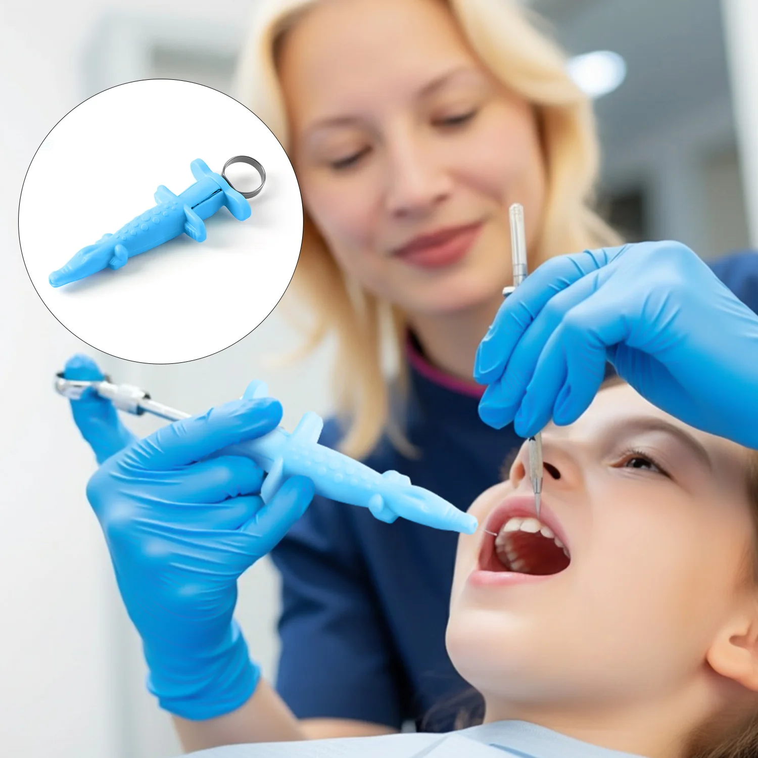 

5PCS AZDENT Dental Syringe Sleeve Reusable Crocodile Shaped Dentistry Syringe Protective Cover Dentist Surgical Injector Tools