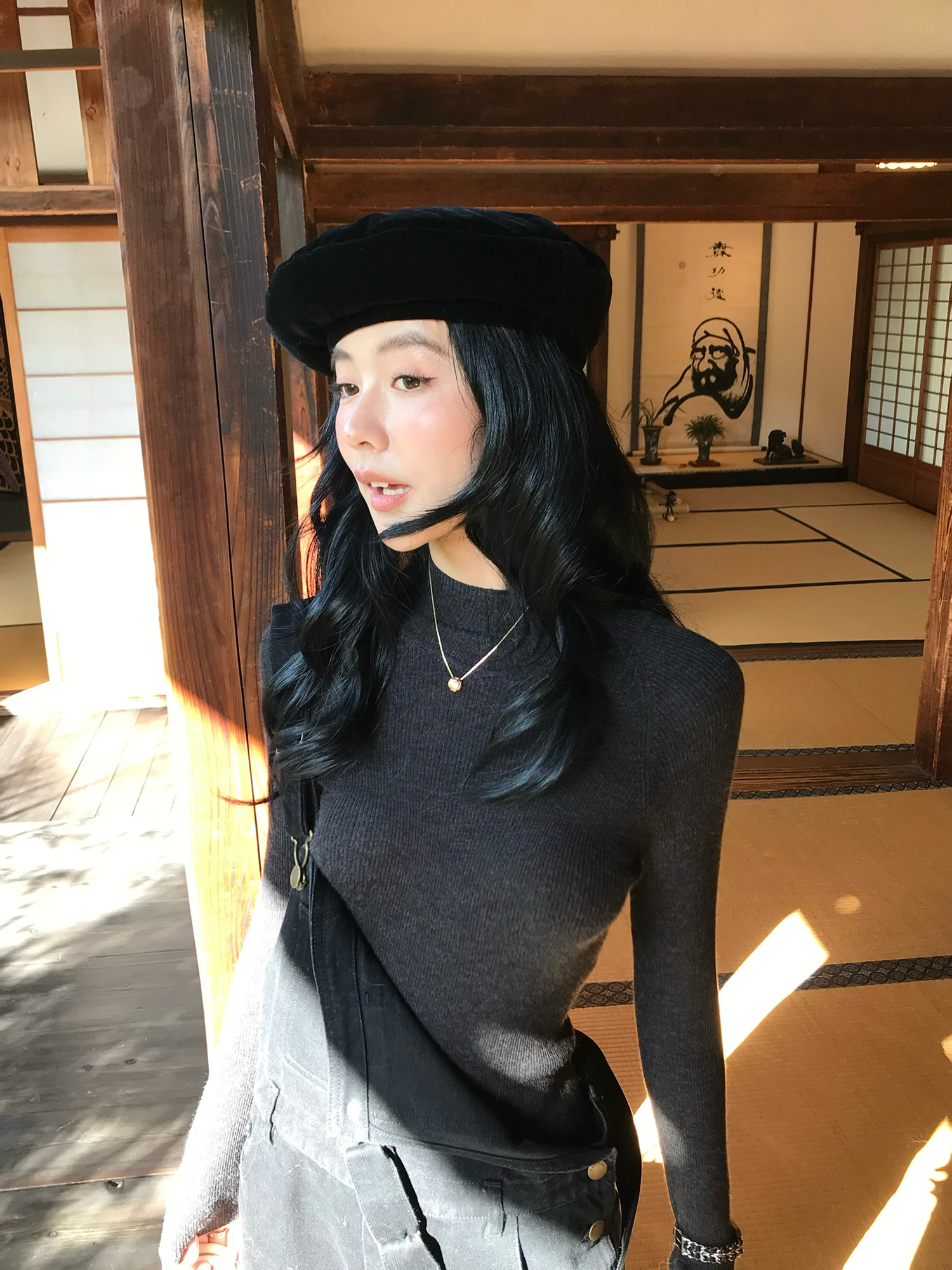 

Женский облегающий вязаный шерстяной топ EAR RAE с высоким воротником и длинными рукавами, базовый слой, осенне-зимний, в полоску