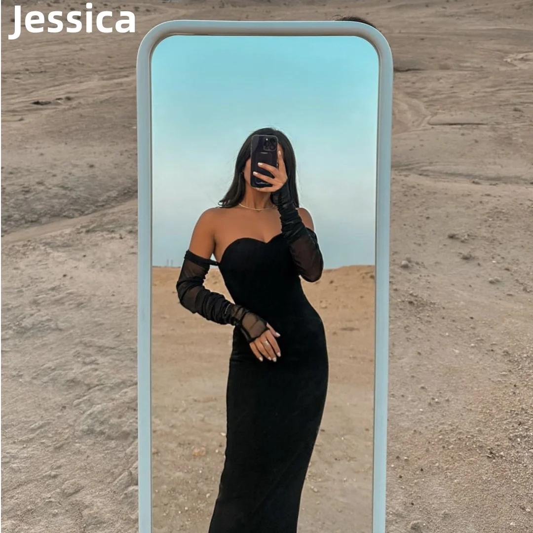 

Jessica Black Prom Dress Lace Evening Dresses 2024Vestidos De Fiesta Sexy Formal Occasions Mermaid Cocktail Party Dress