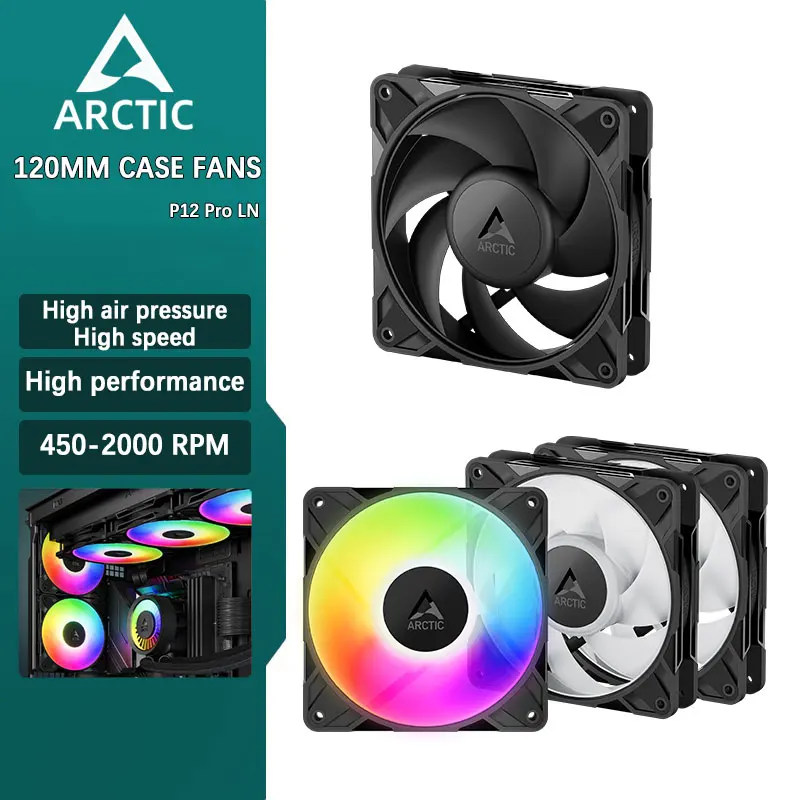 ARCTIC P12 Pro LN Computer Desktop 12cm High Pressure Case Fan Large Airflow PWM Temperature Control 120mm Replacement Cooler