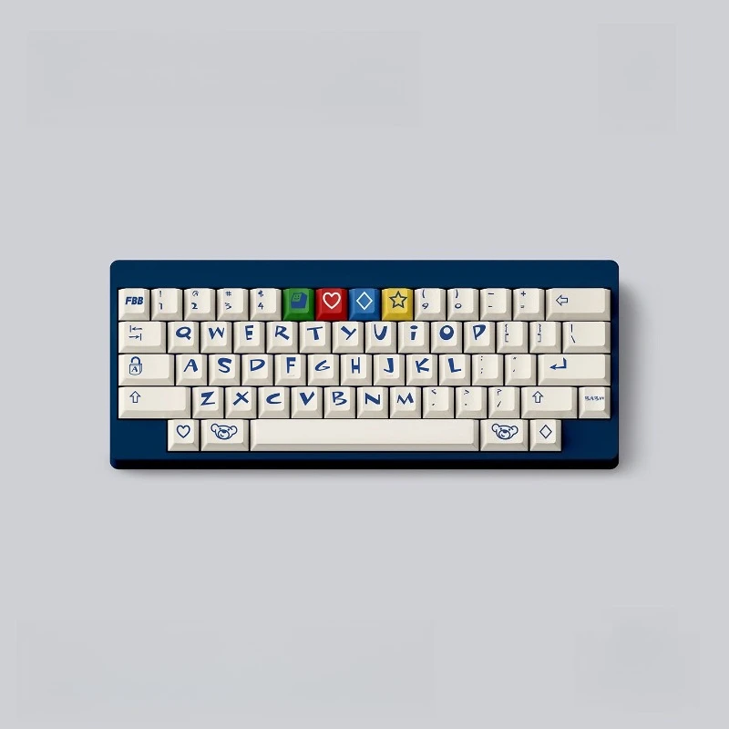 FBB Build A Bear Retro Theme Keycaps Set Customized PBT Sublimation Cherry Profile Keyboard Cap Mechanical Keyboard Accessories