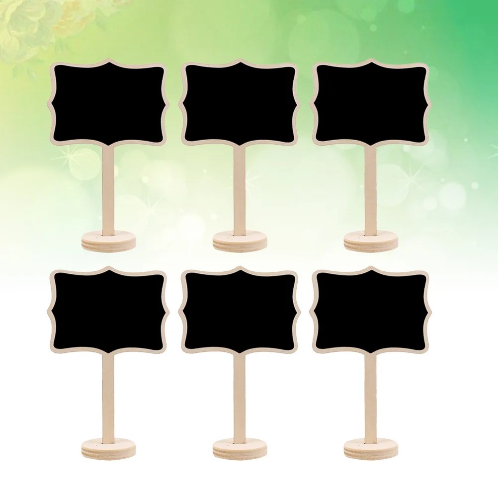 

10Pcs Wooden Floral Small Blackboard Message Board with Splint Base Wedding Party Table Number Memo Chalkboard Decoration