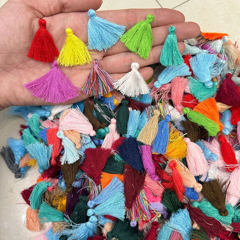 

50-500Pcs Mixed 3CM Mini Tassels Polyester Cotton Earring Tassel for Jewelry Making Keychain Tassel Handmade DIY Tassels