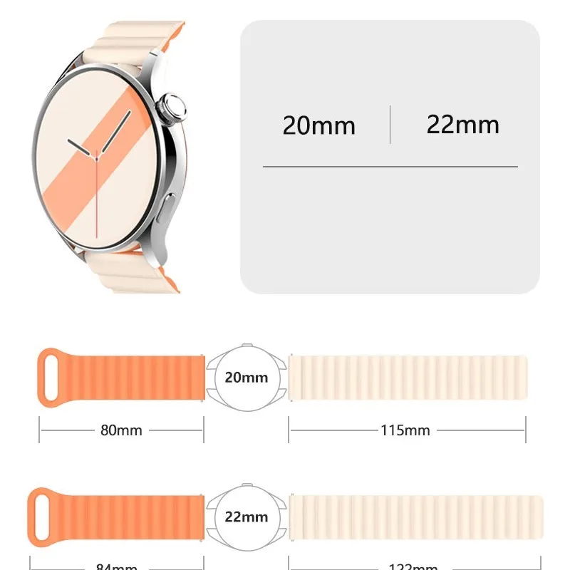 Silicone Magnetic Loop For Samsung Galaxy watch 6 5 pro 4 Classic active 2 link band bracelet huawei GT 2-2e 3-4 20mm 22mm strap