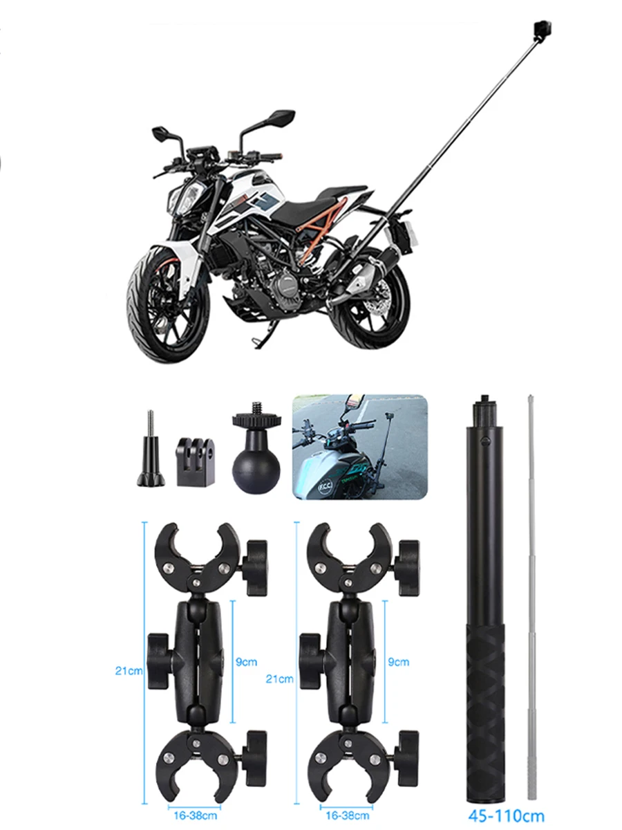 Perche à Selfie panoramique pour monopode insta360 X5 X4, support de montage sur guidon pour GoPro Hero DJI Osmo 360, accessoires de caméra d'action