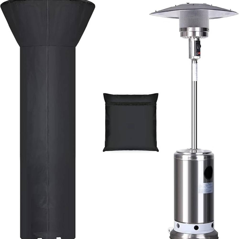Waterproof Sunproof Patio Heater Cover, Full Coverage Dustproof Protector for Vertical Outdoor Garden Heaters