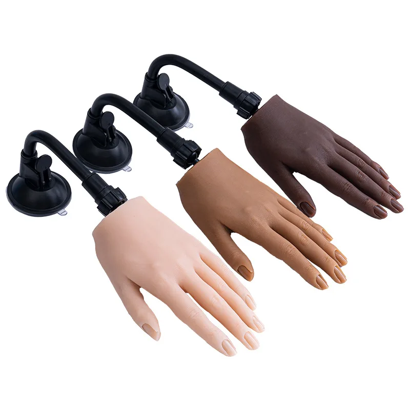 

Nail Practice Silicone Hand Model With Stand Realistic Manicure Acrylic Mannequin Hands Training Diy Art Artists Suction Cup