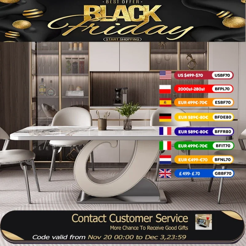 

Designer Oilproof Table Unique Floor Waterproof Rectangular Dining Table Restaurant Living Room Mesas Para Comedor Furniture