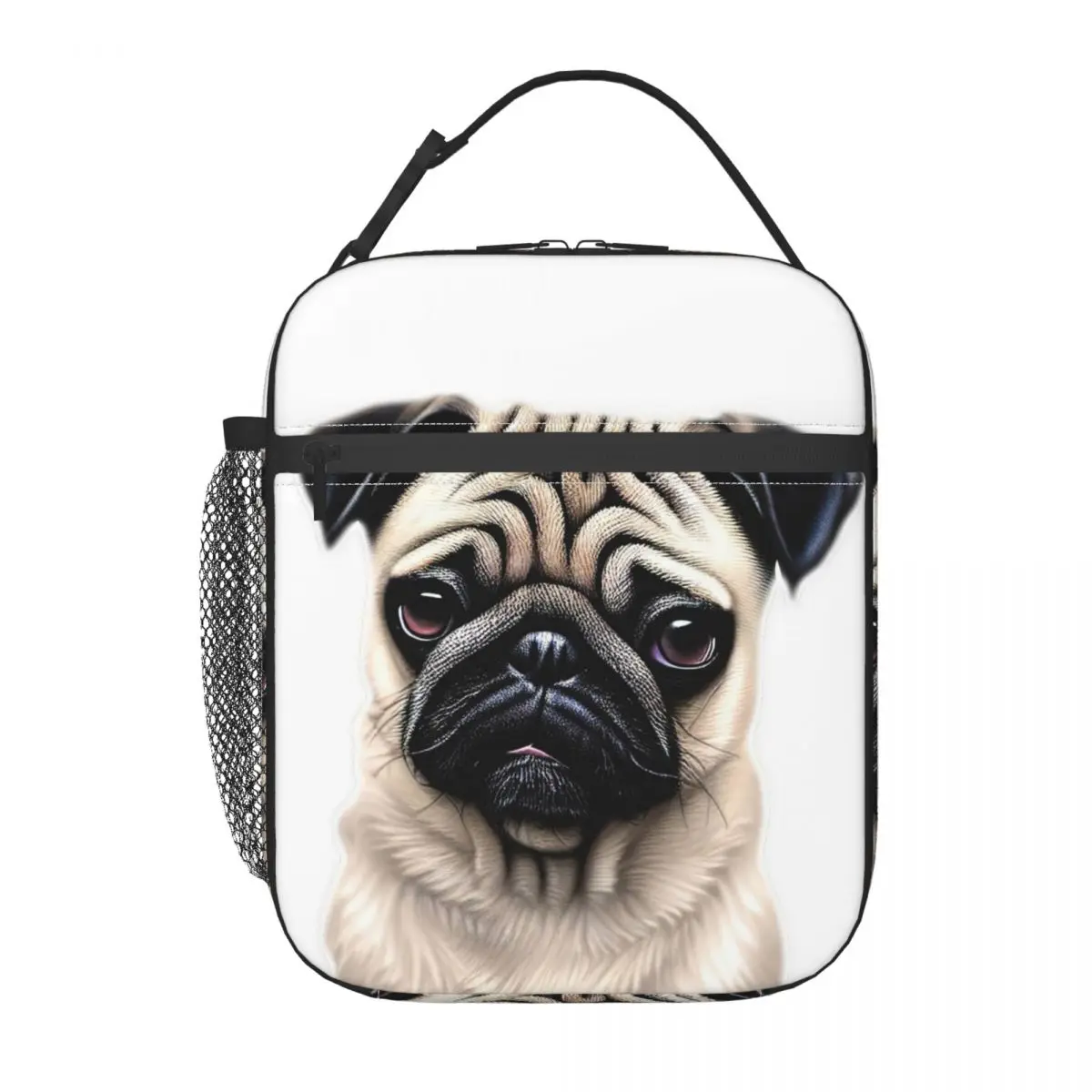 Lovely Puppy Cute Pug Dog Insulated Lunch Bag for Women Kids Portable Food Boxes Thermal Lunch Box Tote