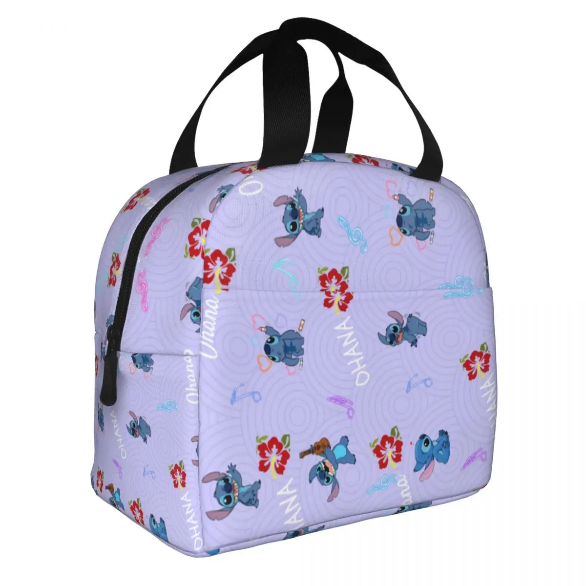 Cute Lilo And Stitch Insulated Lunch Bag Large Cartoon Lunch Container Thermal Bag Tote Lunch Box Beach Outdoor Food Bag