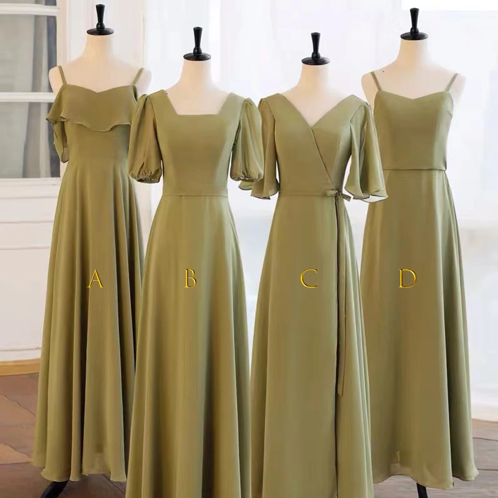 SuperKimJo Vestidos Para Dama De Honor Cheap Mismatched Bridesmaid Dresses 2022 A Line Long Cheap Wedding Guest Dress 2023 Robe