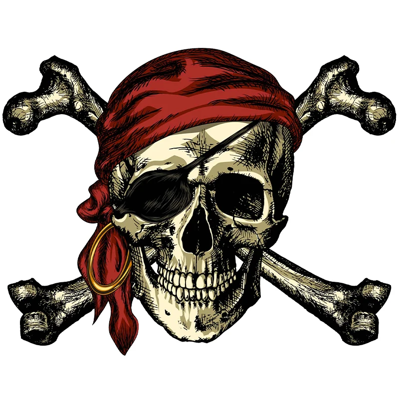 Small Town Skull Culture Pirate Image Vinyl Stickers Car Stickers Cars Trucks Vans Exterior Decoration Laptop Decoration