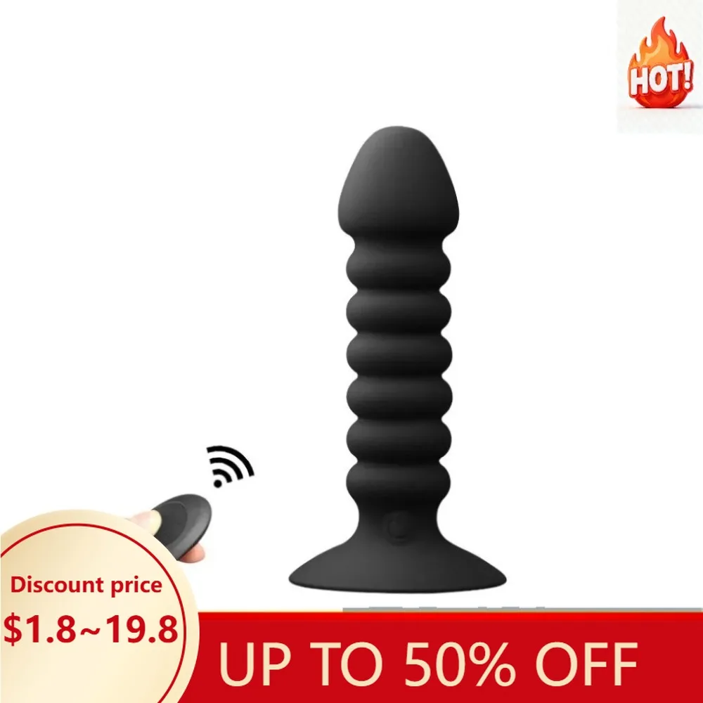 Anal Plug Bead Dildo Vibrator with Suction Cup Remote Control Butt Plug Male Prostate Clitoris Massager Adult Sex Toys for Women