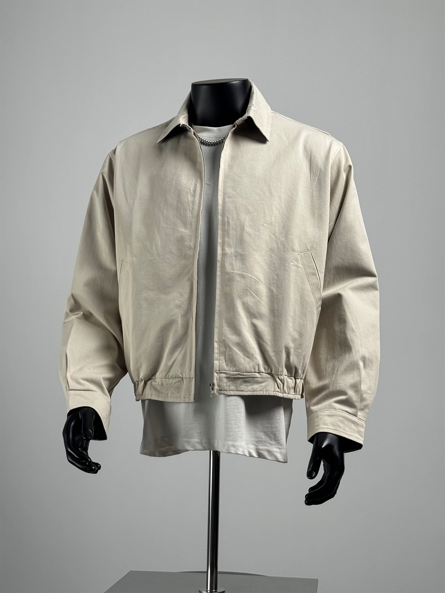 

Japanese Sle Simple Stand Collar Workwear Jaet Men Basic Sle Autumn Color Versatile Casual Trendy Brand Men's Top