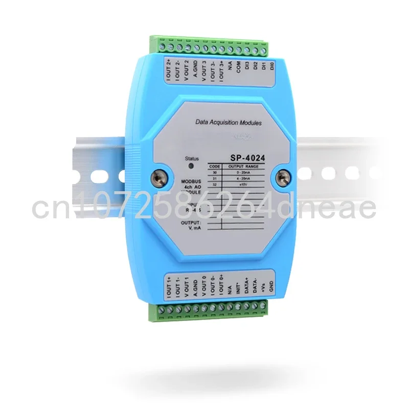 4-way 12bit RS485 To Analog Output Module Ao Voltage and Current Da MODBUS To 4-20mA Signal Dam4024