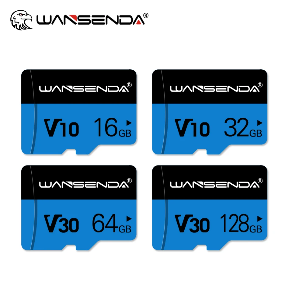 Wansenda-Carte mémoire TF de haute qualité pour smartphone et tablette, adaptateur SD gratuit, 4 Go, 8 Go, 16 Go, 32 Go, 64 Go, 128 Go