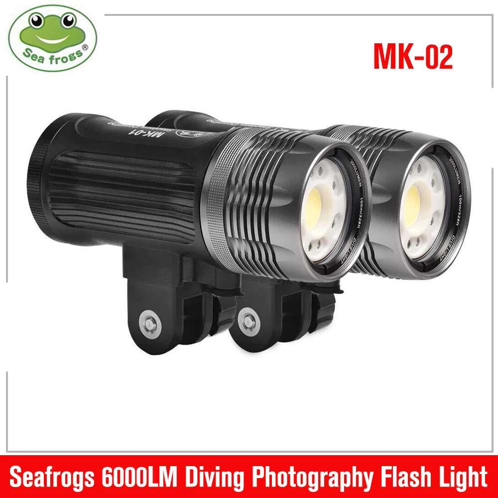 

Seafrogs MK02 100meter Deepth Waterproof 6000LM Photography Video Light With Optical Fiber Interface Diving Touch