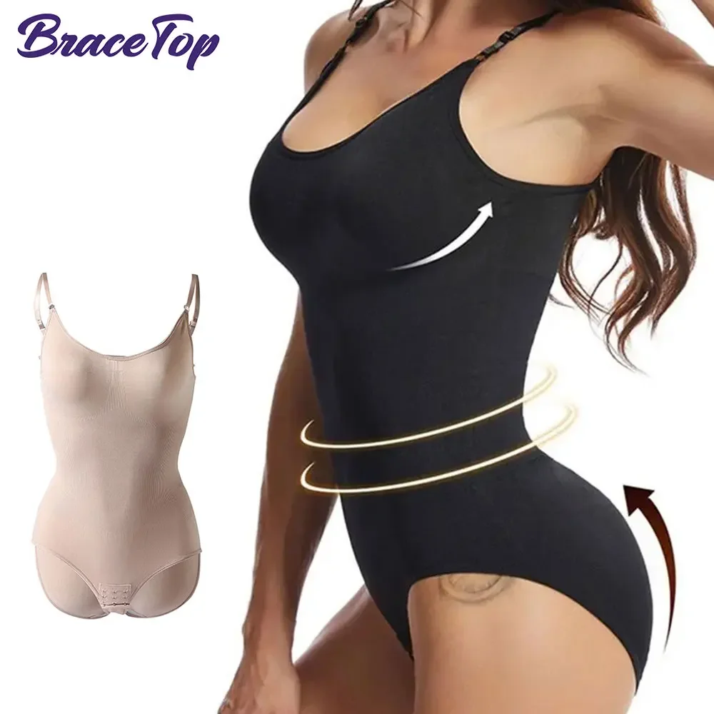 1 PCS Women Bodysuit Tops Shapewear Seamless Tummy Control Slimming Waist V Neck Sculpting Jumpsuits Body Shaper Waist Support