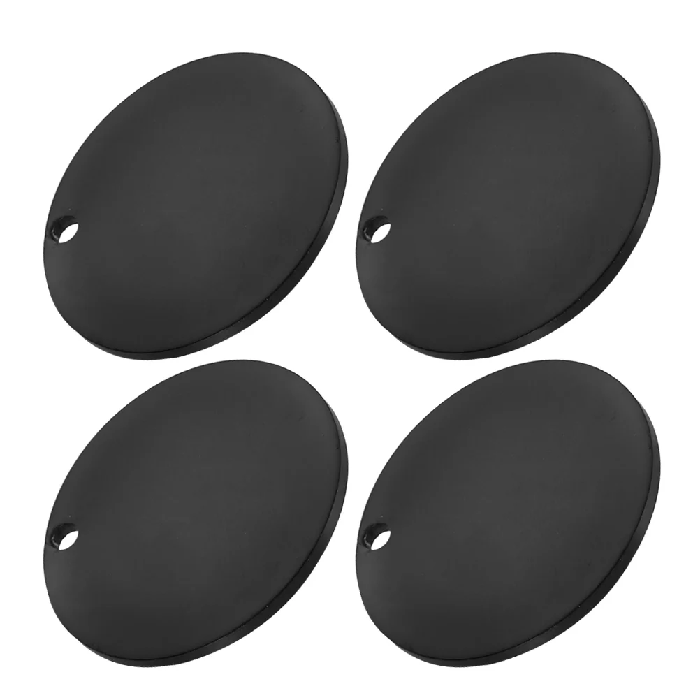 4 Pcs Dog Tag Keychain Blanks Black Metal Tags Dogtags Necklace Stamping Pendants Stainless Steel