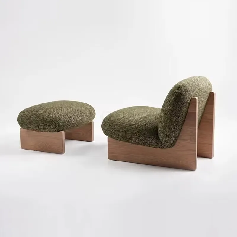 

Nordic minimalist solid wood, creative fabric sofa chair