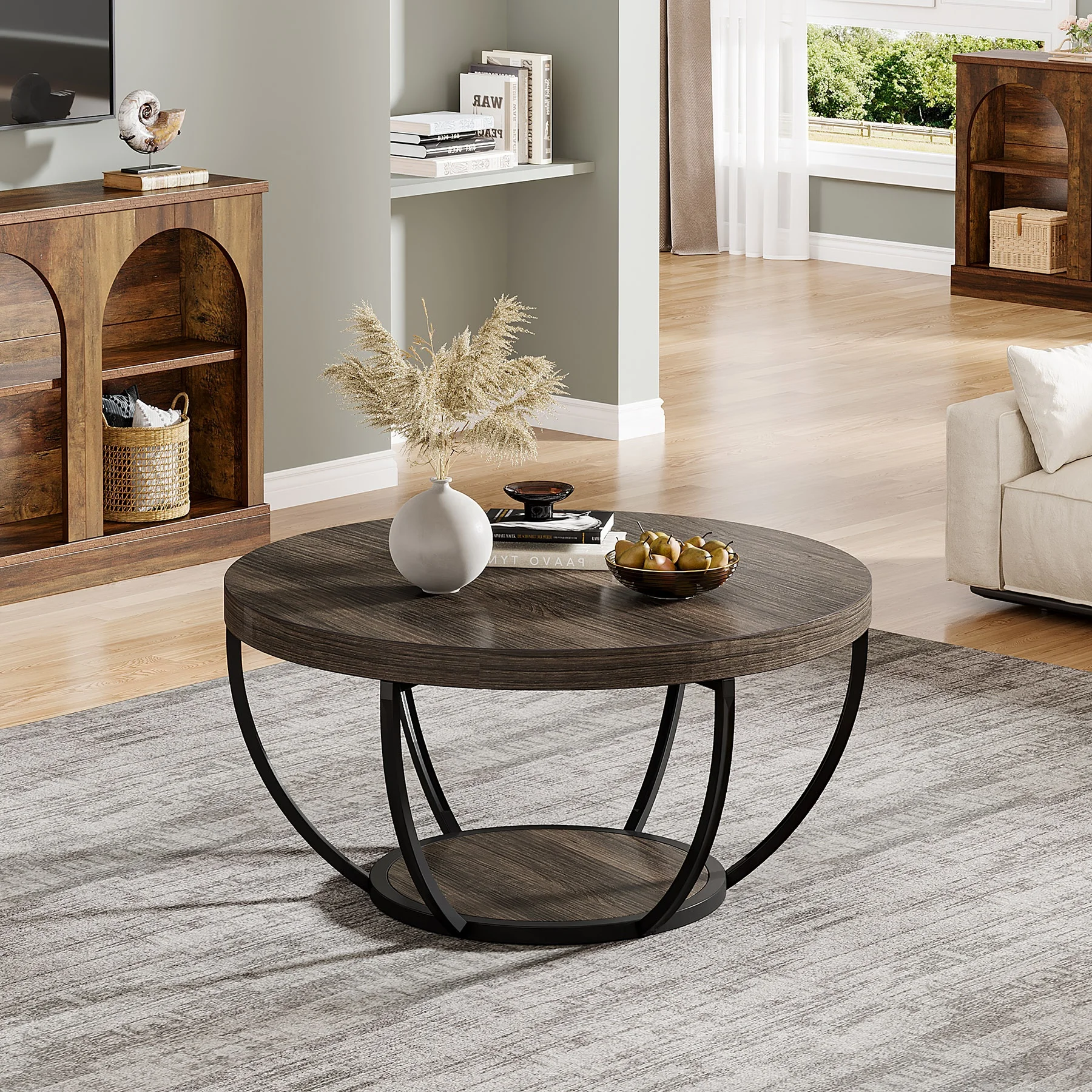 Round Convertible Coffee Table 31.7