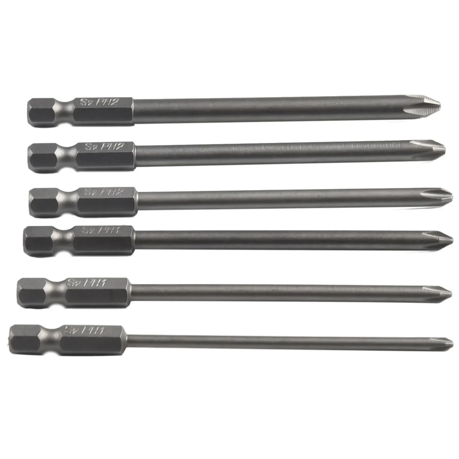 6 Pcs/Lot Hex Cross Head Screwdriver Bits Hex-Shank Electric Long Screwdriver Bit Set Drills Kit HandTool Accessories 6*100