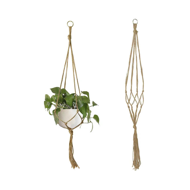 90/105/122cm Macrame Plant Hanger Baskets Flower Pots Holder Balcony Hanging Decor Knotted Lifting Rope Home Garden Supplies