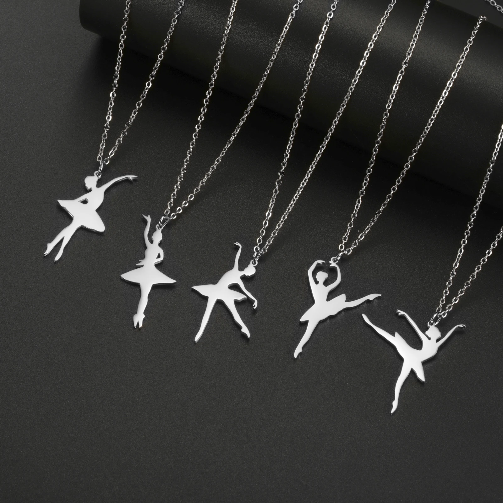 Kkjoy Mode Edelstahl Gold Farbe Ballerina Anhänger Halskette Für Frauen Tanzen Mädchen Schmuck Geburtstag Geschenk Großhandel – Detail 7
