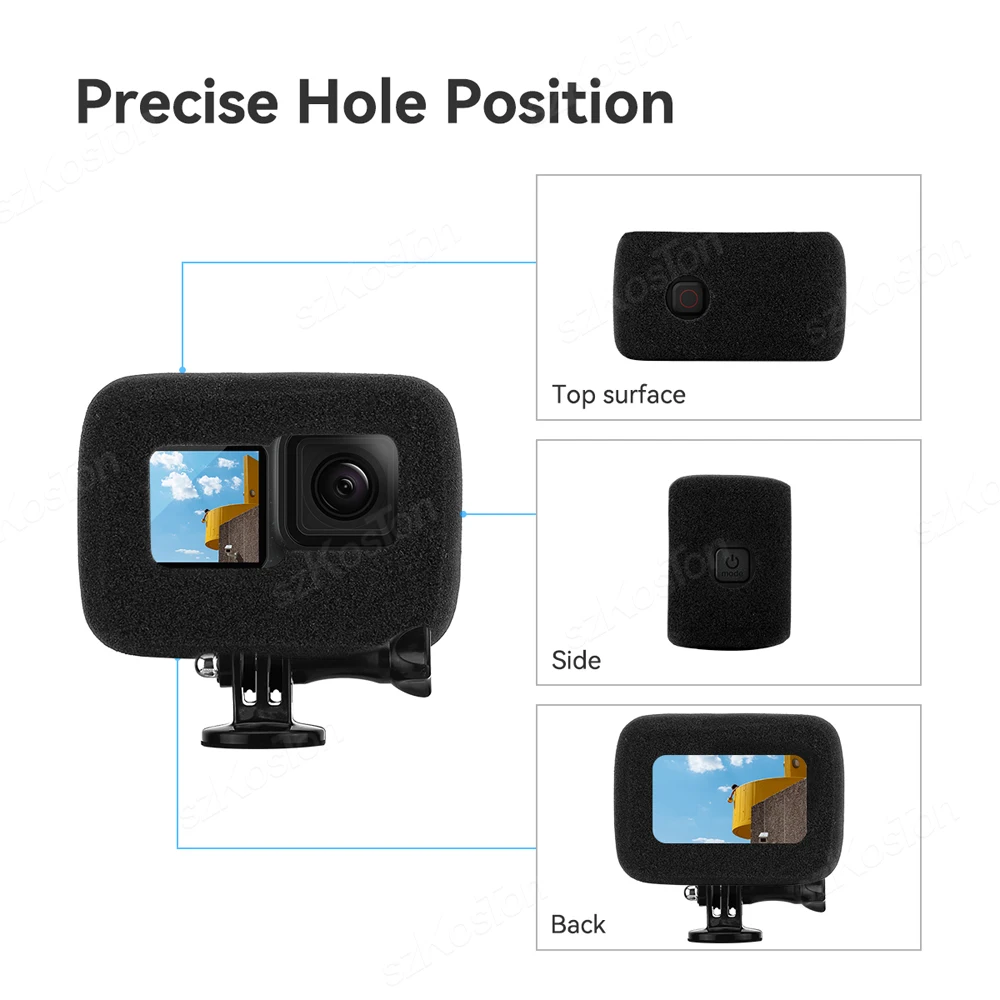 Black Sponge Windproof Wind Foam Noise Reduction Cover Case For Gopro hero 13 12 11 Foam Windscreen  protect Camera Accessories