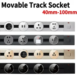 Power Track Home Appliances Universal Socket Electric Plug Adapter With USB,Wall Mount Power Strip with Removable Outlet Adapter