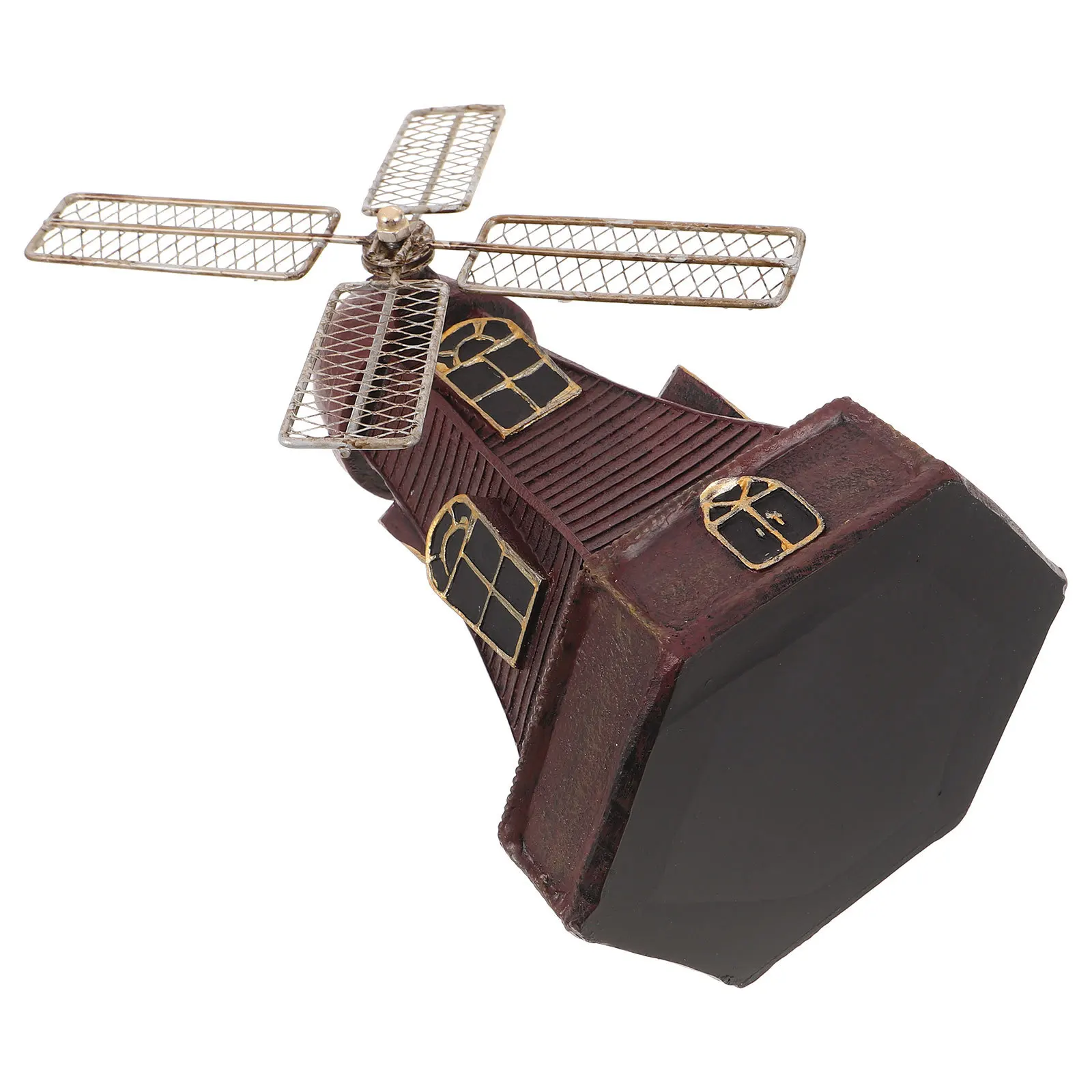 

Dutch Windmill Vintage Mini Pinwheel Ornament Holland Windmill Statue Home Office Desktop Cabinet Shelf Decoration 8.2x7.7x5.1in