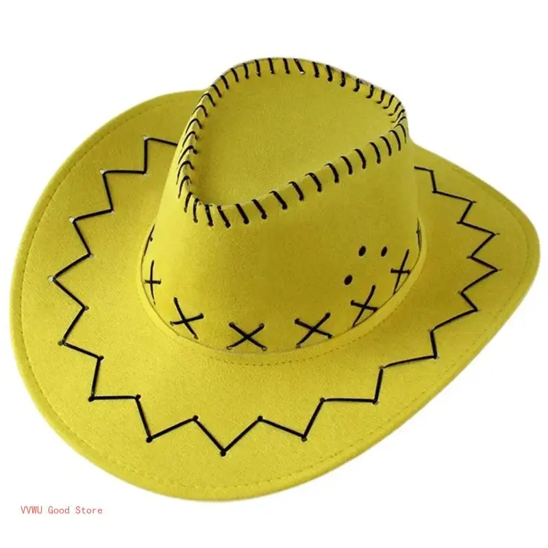 Plain Color Cowboy Hat Wear Resistant for Kids Adult Banquets Party Plain Color Cowboy Hat for Children Taking Photo