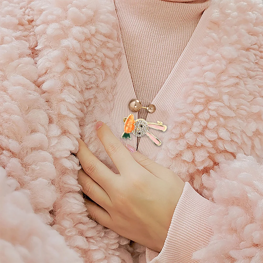 

4Pcs Rabbit Lapel Pin Cartoon Brooches for Clothes Scarf Hat Backpack Metal Bunny Decoration Rabbit Brooch Bunny Brooch