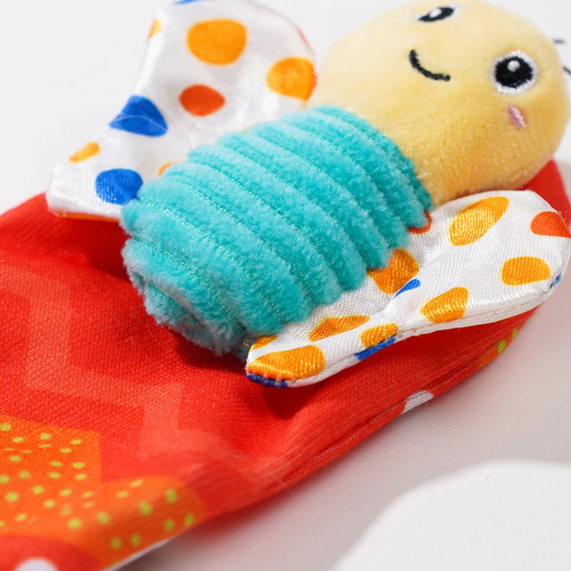 Sensory Development Plush Rattle ถุงเท้าสำหรับทารก6 12เดือนทำให้เสียงตุ๊กตาสัตว์ Rattle ของเล่นเด็ก3เดือน