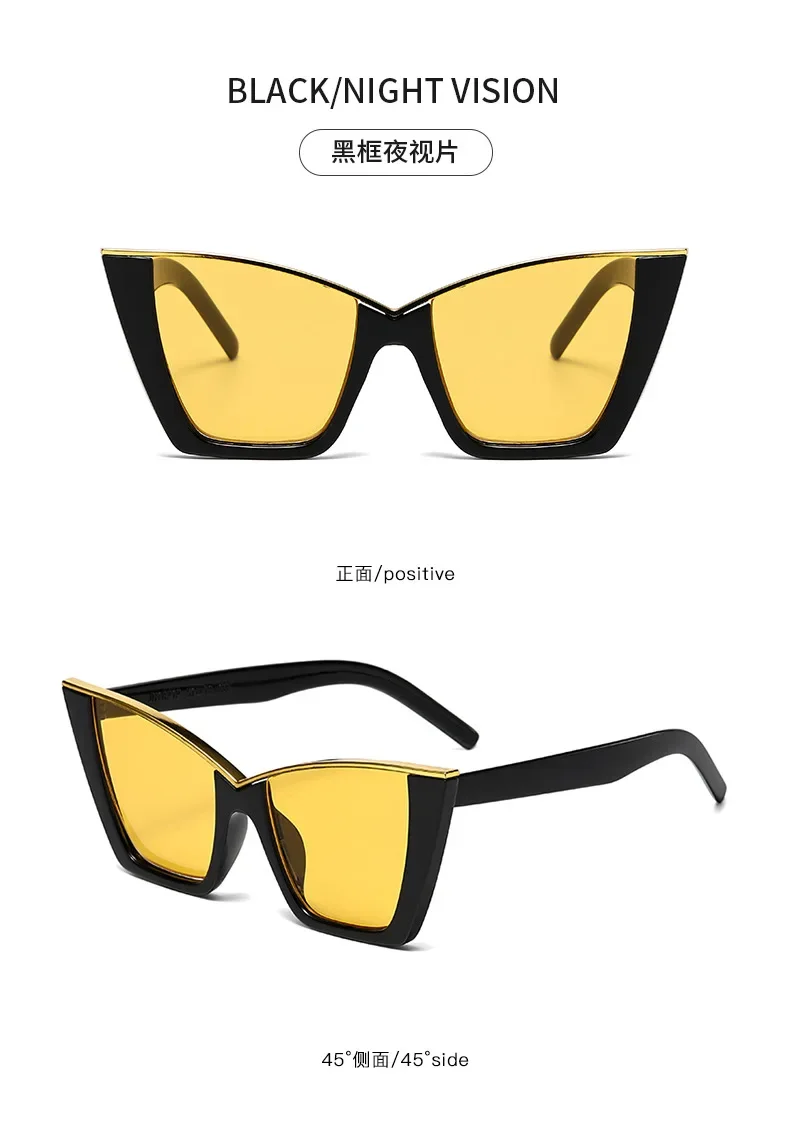 Cat-Eye-Sonnenbrille mit großem Rahmen, neuer Stil 2025, personalisierte Sonnenbrille, trendig und beliebt auf Instagram, modische Sonnenbrille – Detail 10