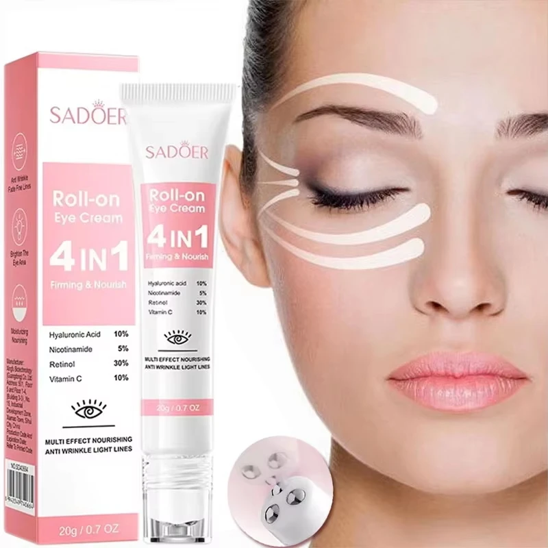 SADOER 4in1 لفة على كريم عين مرطب مضاد للهالات السوداء عيون أكياس ثبات ترطيب مصل العين العناية بالبشرة للعيون الجمال #6