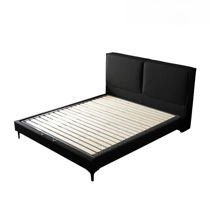 

Modern simple leather bed, light luxury master bedroom leather soft bag bed