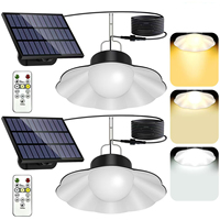Solar Shed Lights Outdoor, Solar Powered Lights, 3 Color Temperatures IP65 Waterproof Solar Chandelier For Garden Porch Hanging