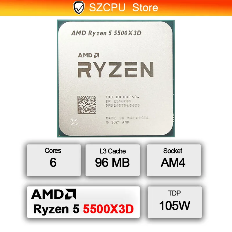 【新品未開封】Ryzen5 5500X3D 新品未使用 AMD Ryzen 5 5500X3D Socket AM4(CPUのみ) グリス付き