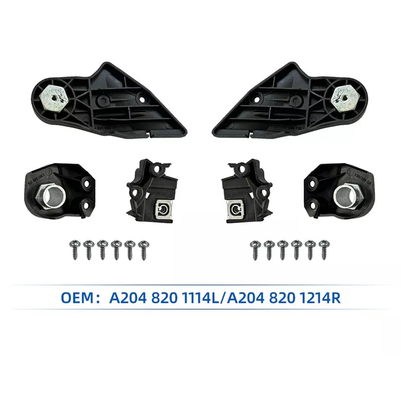 1Pair Front Headlight Repair Bracket Mount Kits For Mercedes-Benz C Class W203 W204 2008-2014 A2048201114 A2048201214