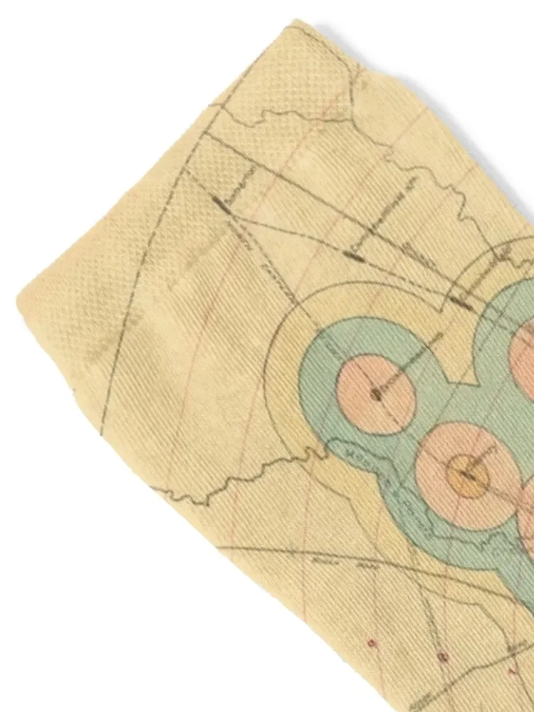 Vintage Melbourne Railway Transit Time Map (1922) Socks winter Novelties shoes Woman Socks Men's