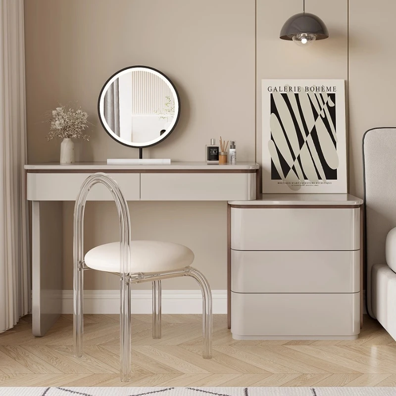 

Dressing table bedroom wooden makeup baked enamel comfortable mirror vanity table home hairstyle vanity tocador furniture