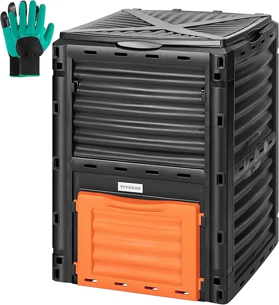 Gallon Outdoor Composting Bin with Large Capacity and Easy Assembly for Efficient Organic Waste Recycling