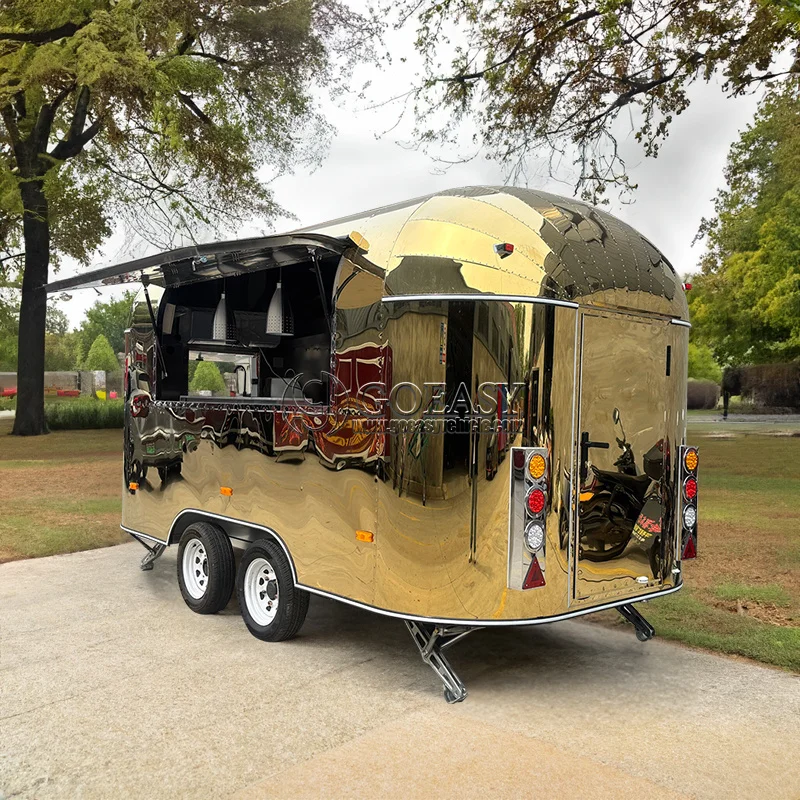 Remolque de aperitivos de calle rápida más barato de acero inoxidable/remolque de comida móvil chino para camión expendedor de helados