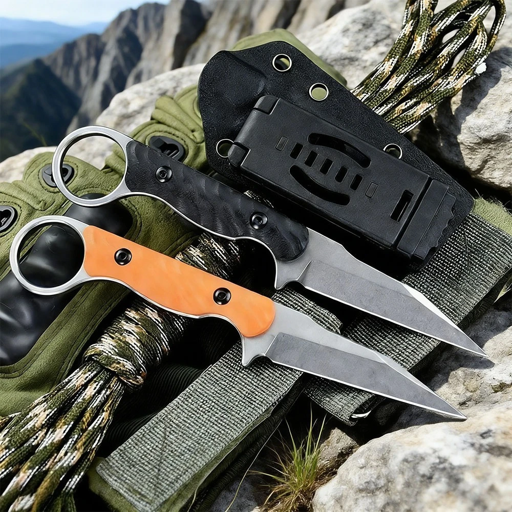 

Outdoor Practical Camping Hiking Adventure Self-defense Fighting Knives Jungle Adventure Fixed Blade Knife with Kydex Sheath EDC