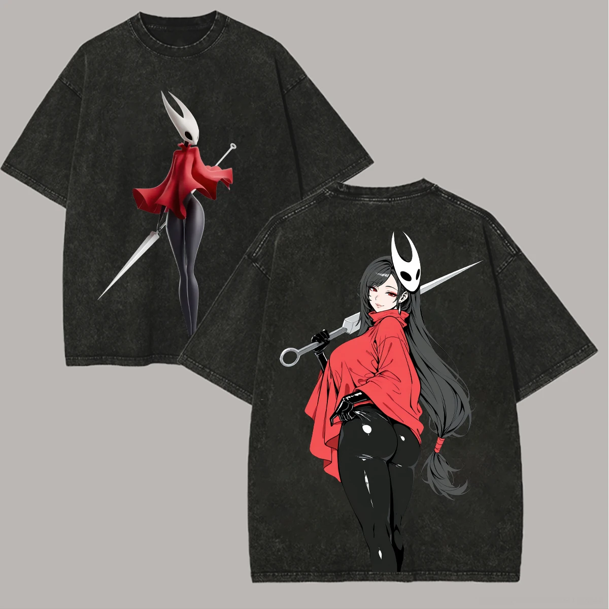 Hollow Knight Silksong Graphic T Shirt Vintage Washed Hornet Character Print Cotton Short Sleeve Unisex Game Streetwear Tee
