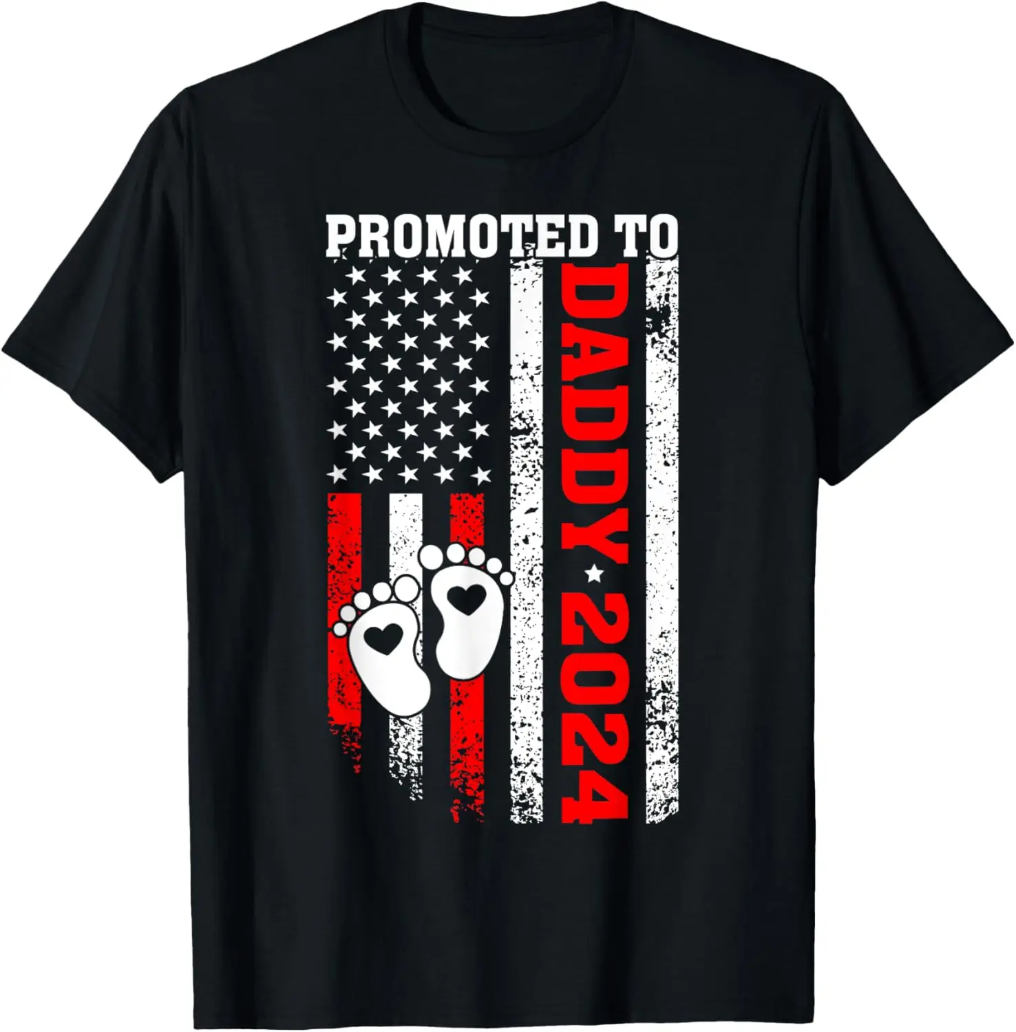 

New t-shirt - Promoted to Daddy 2024 US American Flag New Dad First Time T-Shirt